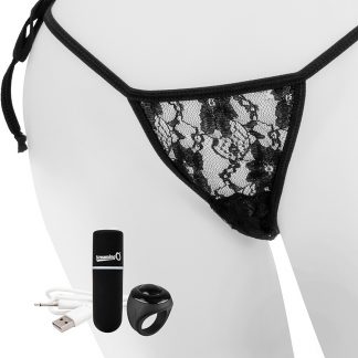 Screaming O: Rechargeable Vibrating Panty Set, svart