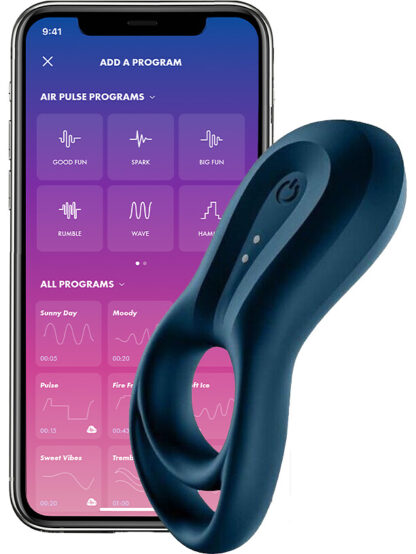 Satisfyer Connect: Epic Duo, Ring Vibrator, blå