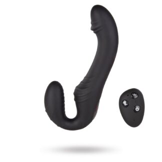 Triple Vibration Strap-On Vibrator Wireless Remote - svart