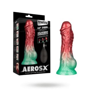 Dual Density Inflatable Dildo Red/Green 21 cm