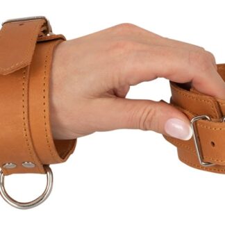 Brown Leather Wrist Cuffs
