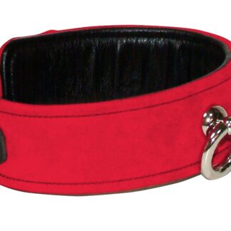 Läderhalsband i Rött