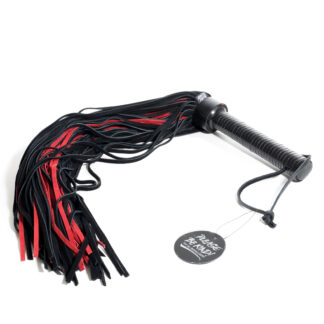 Leather Handle, Suede Flogger Red/Black