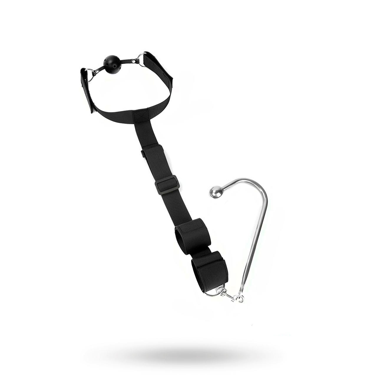 Mouth Gag With Cuffs & Anal Hook