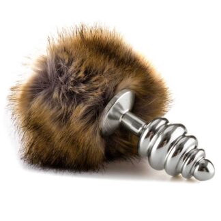 Rabbit Tail Buttplug - Silver