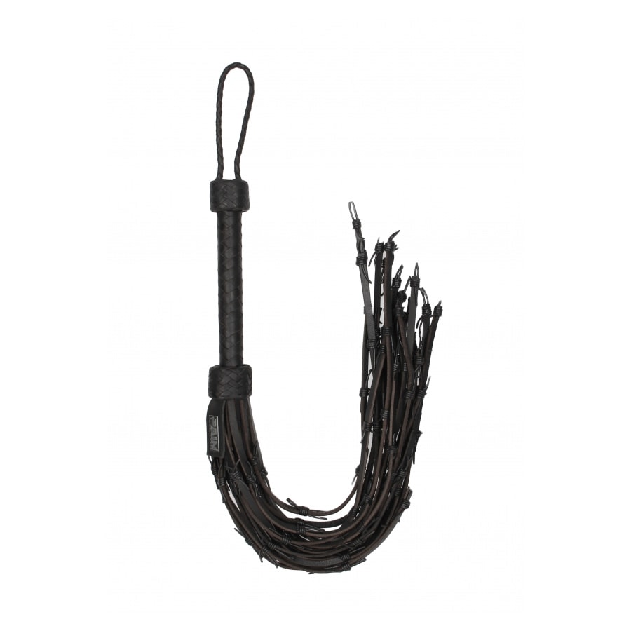 Saddle Leather Flogger - Barbed Wire