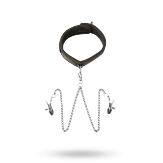 Twin Tweaks Velvet Collar With Nipple Clamps