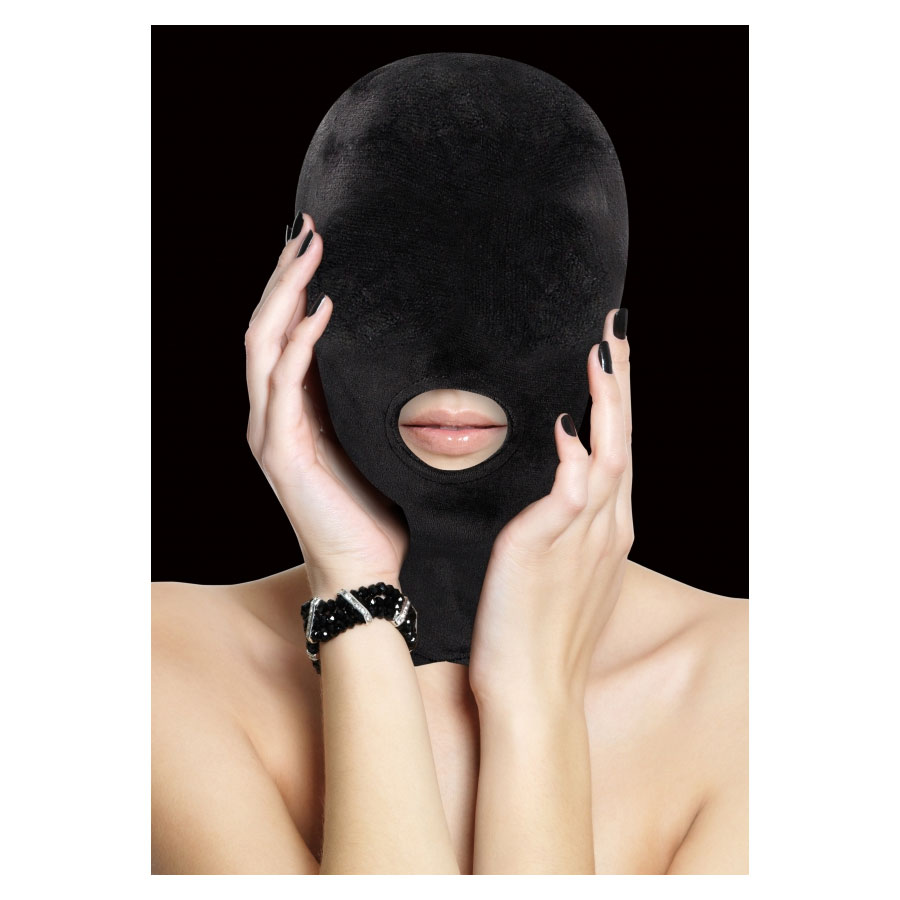Velvet & Velcro Mask with Mouth Opening