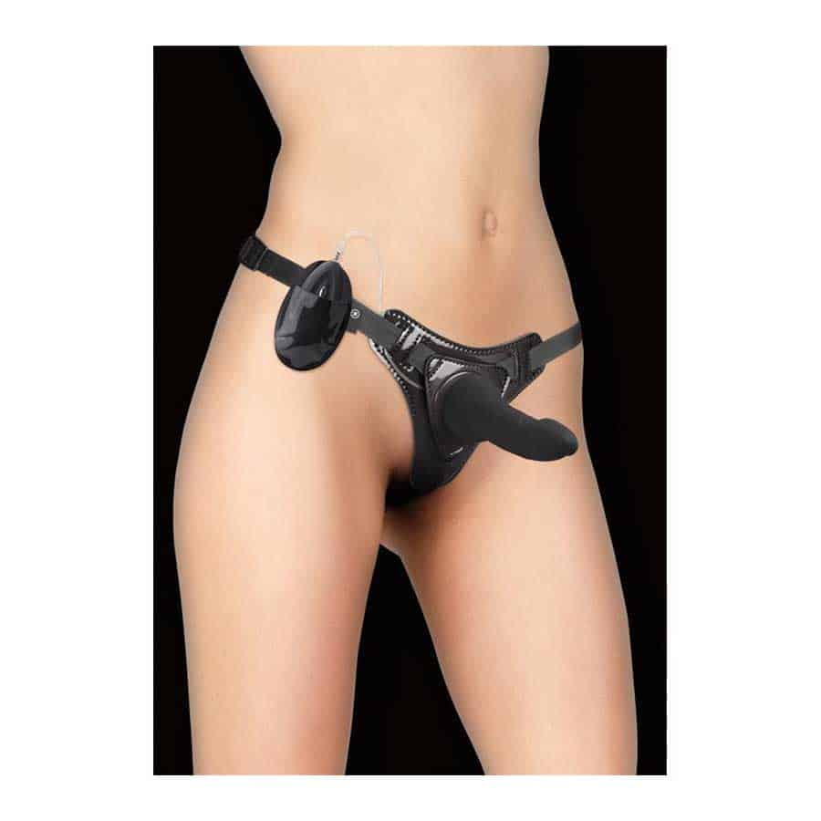 Vibrating Strap On - Black