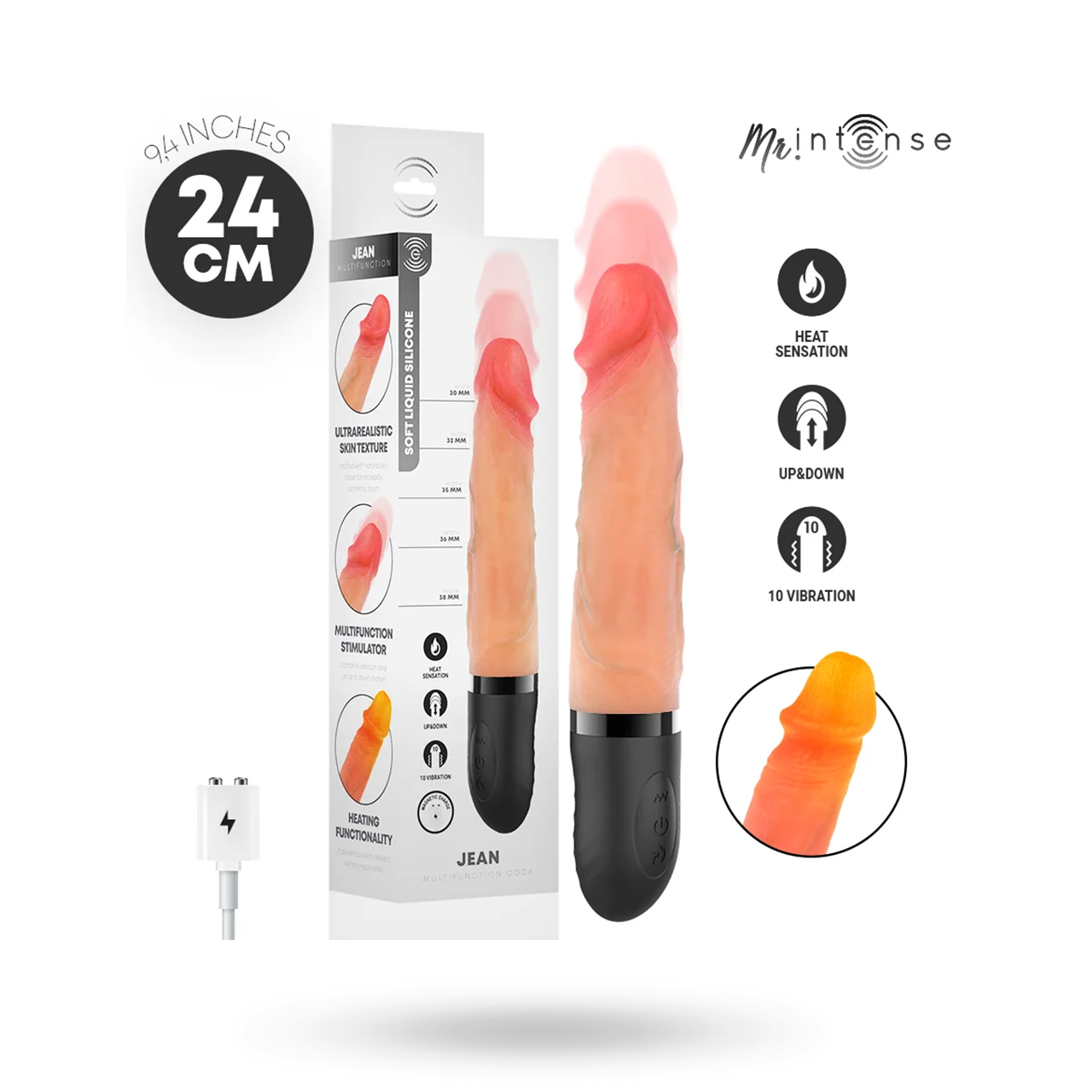Jean Up & Down Vibrator With Heat Effect 24 cm