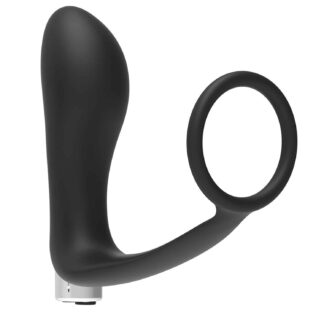 Addicted Toys #Modell 1 - Prostata & Analvibrator Analplugg + Penisring - Svart