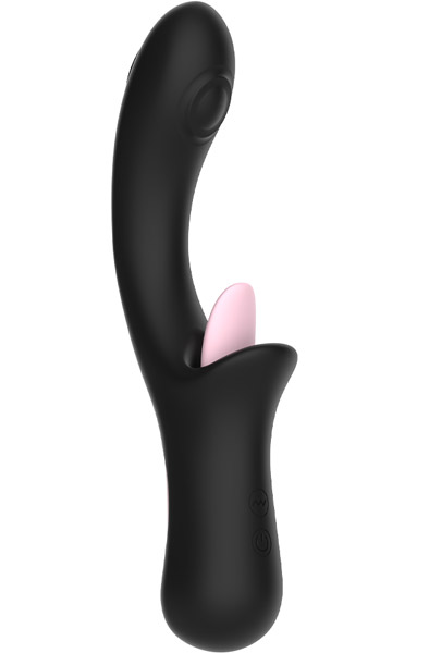 Clitoral Licking G-Spot Tapping Vibrator Black