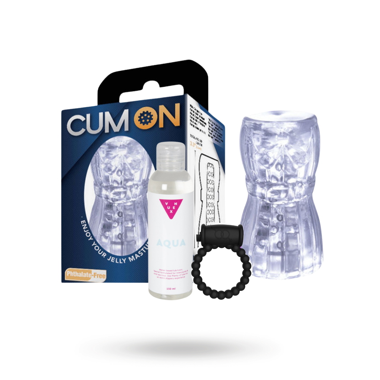 Cum On Mini Stroker, Cock Ring & Lube Kit