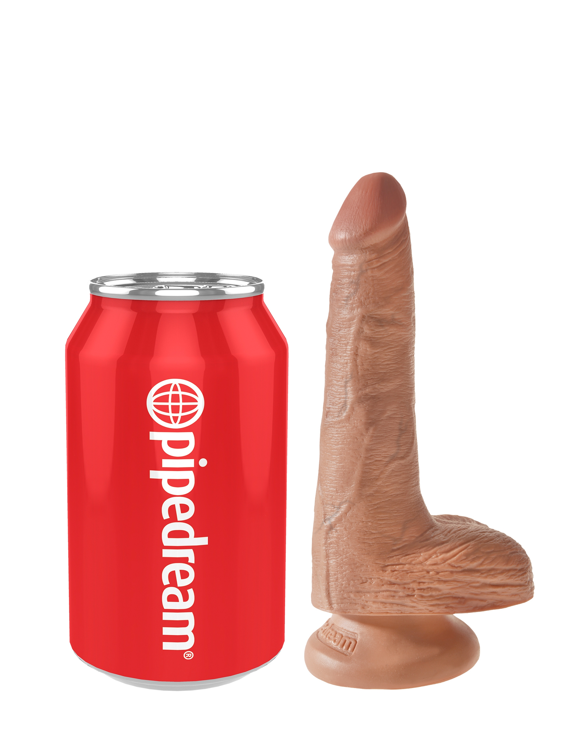 Dildo med Pung 18 cm - Solbränd