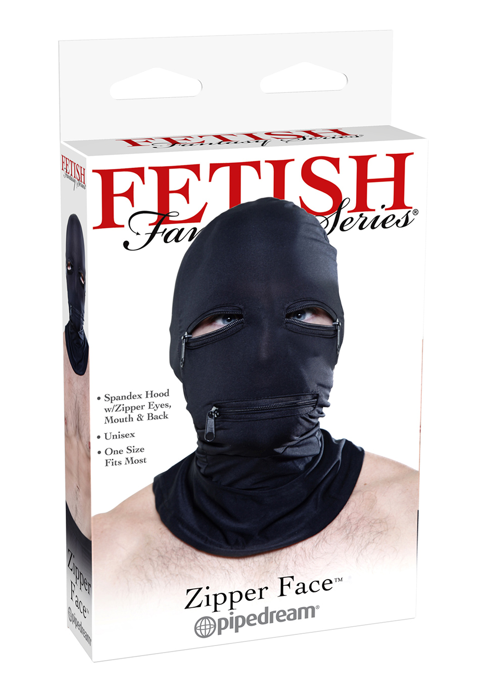 FETISH FANTASY BLACK ZIPPER FACE WOOD - HUVUD MASK, HUVA