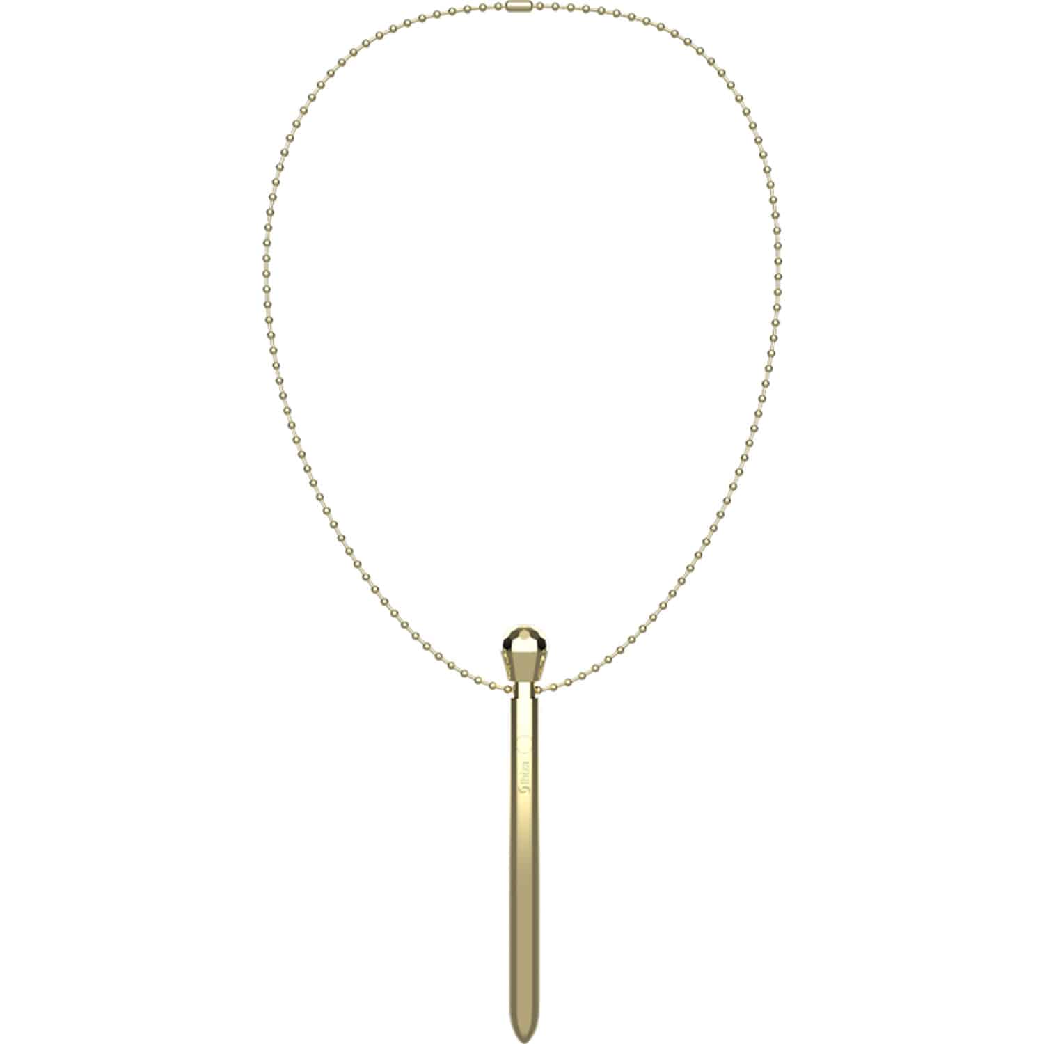 Golden Klitoris Halsband Stimulator - Vibrator med 12 vibrationslägen 12,2 x 1,5 cm - Guld