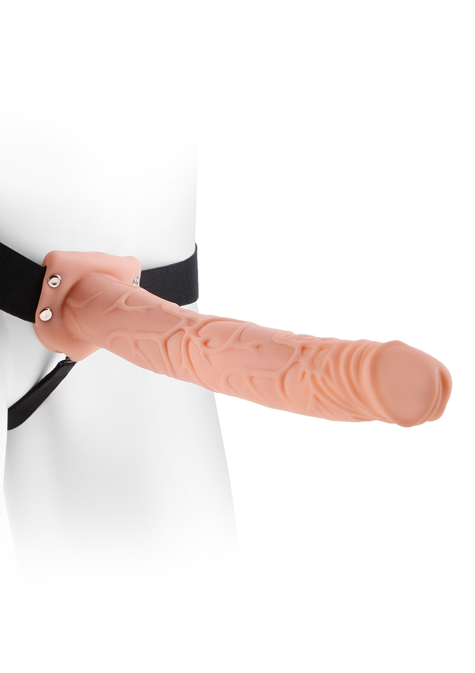 HOLLOW STRAP-ON W BALLS 11'' FLESH