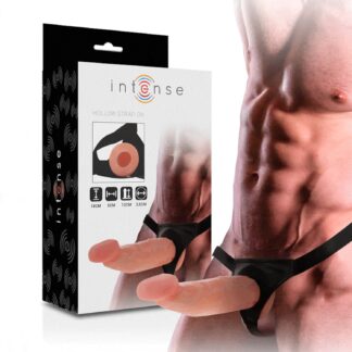 Intense - Hollow Strap-on Sele med Dildo Penisförlängare - 18 x 3.5 cm