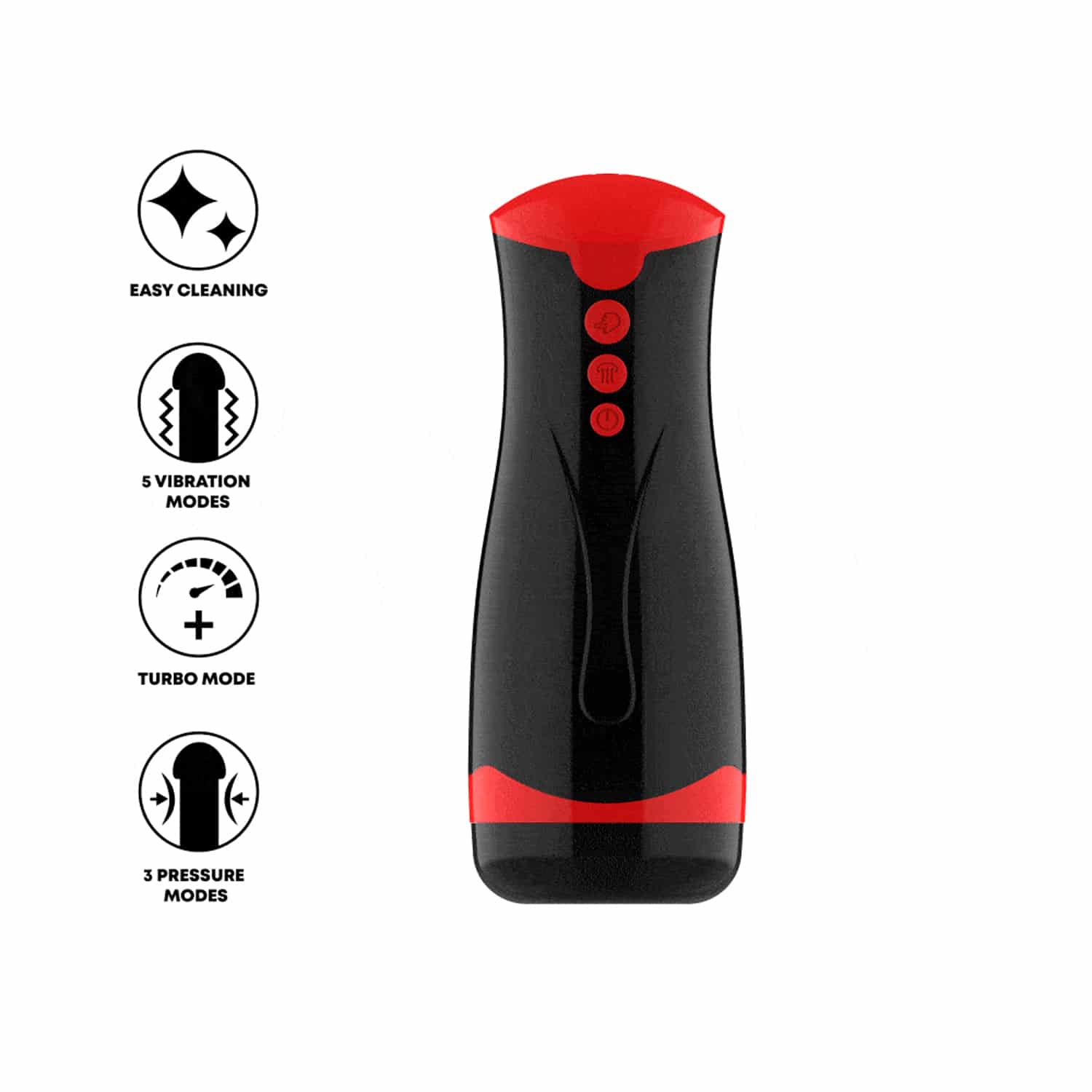Jamyjob Jango - Fleshlight Kompression & Vibration Masturbator - Svart/Röd