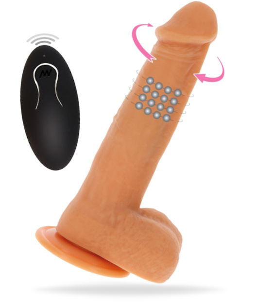 Naked Rotating Beads Vibrating Dildo