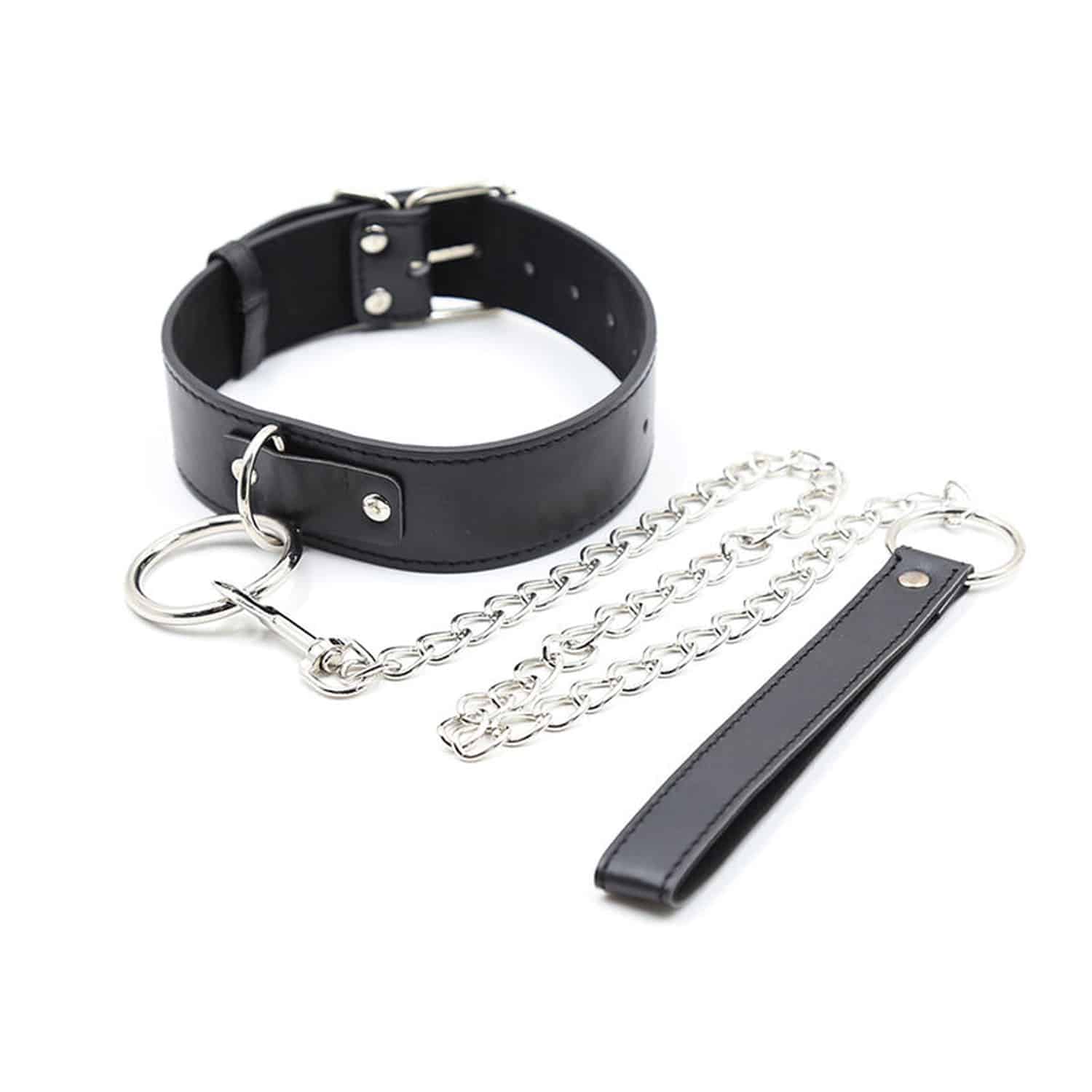 Öhmama! Fetish Submission Halsband med Koppel - Svart