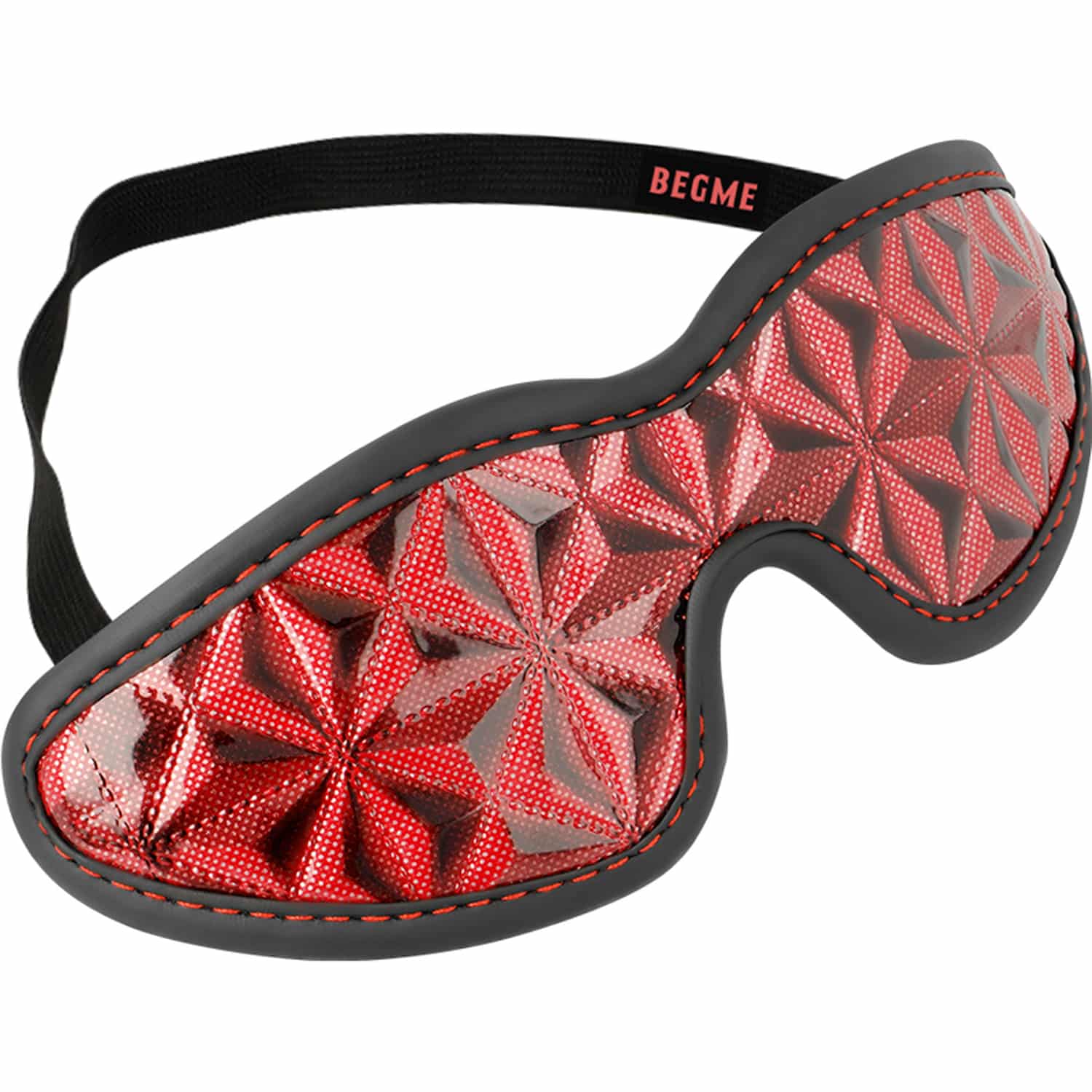 Premium Blind Mask - Ögonbindel i Veganskt läder med neopren foder - Röd