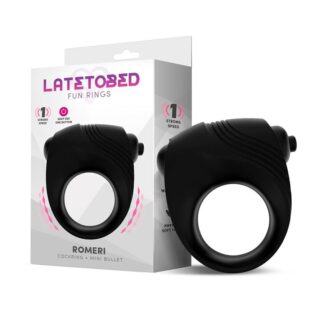 Romeri Vibrating Ring + Mini Bullet Silicone Black