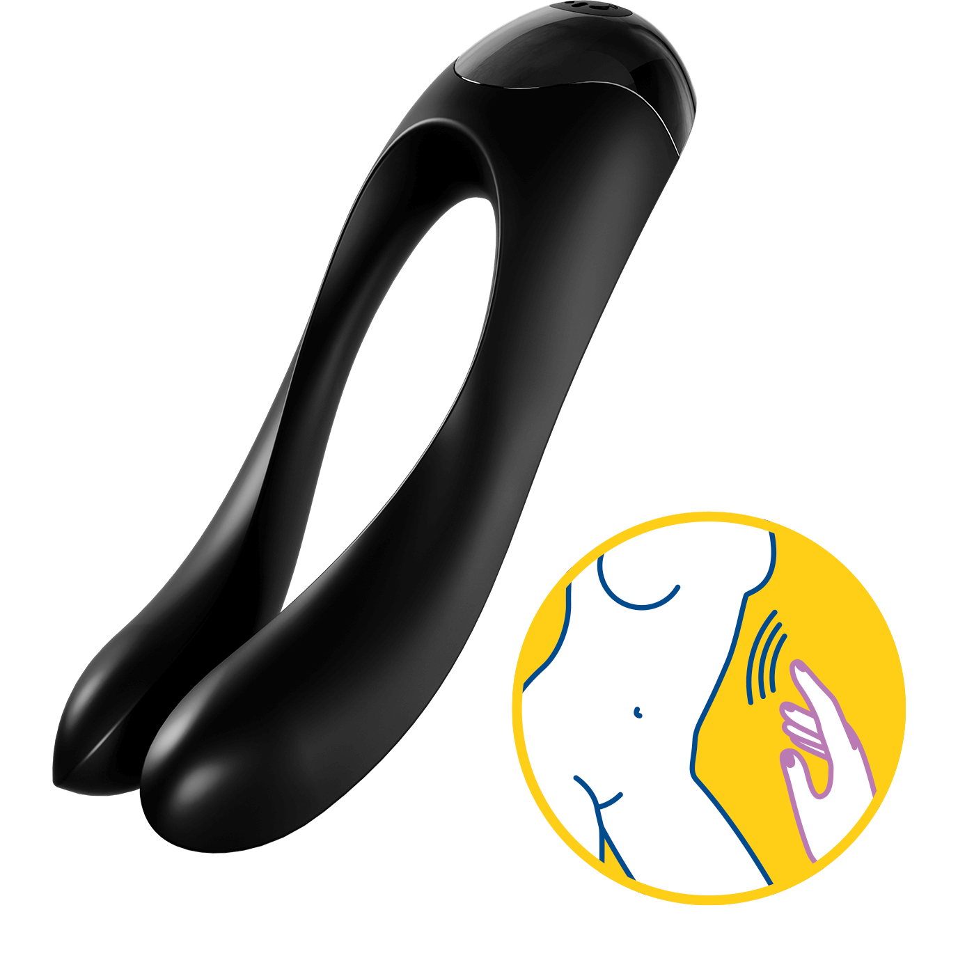 Satisfyer Candy Cane SVART - Mångsidig fingervibrator