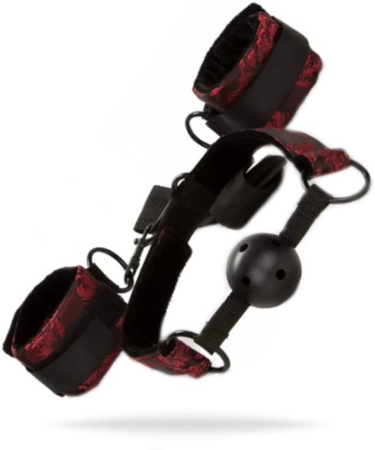 Scandal Breathable Ball Gag With Cuffs