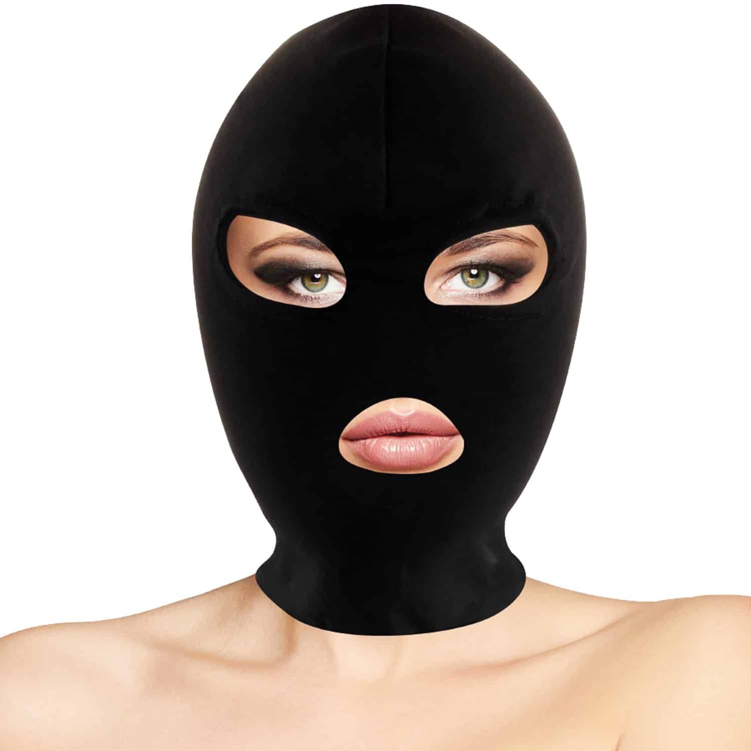 Submission Mask - Spandexmask med hål för ögon & mun - Svart