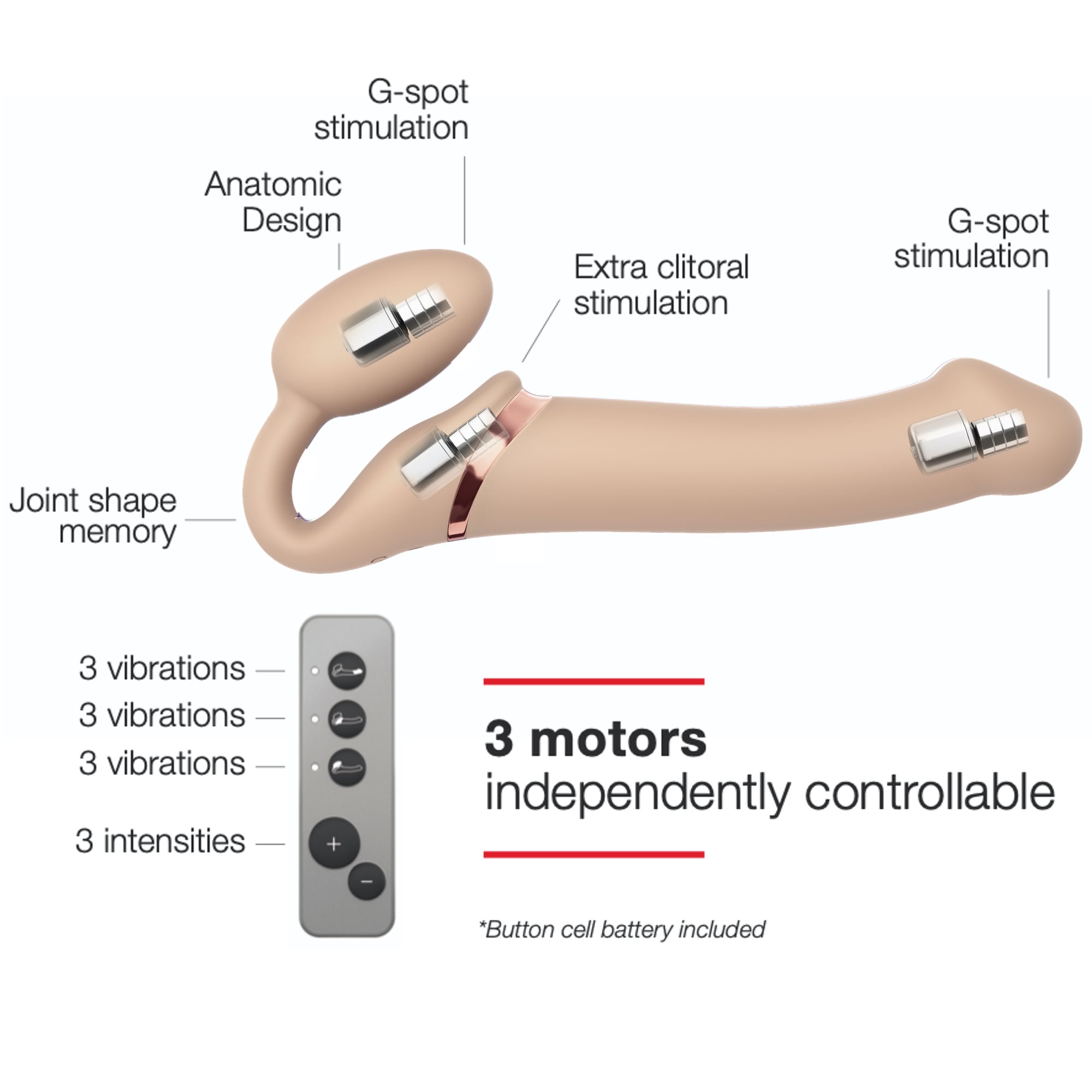 Vibrating Bendable Dildo - Natural Large