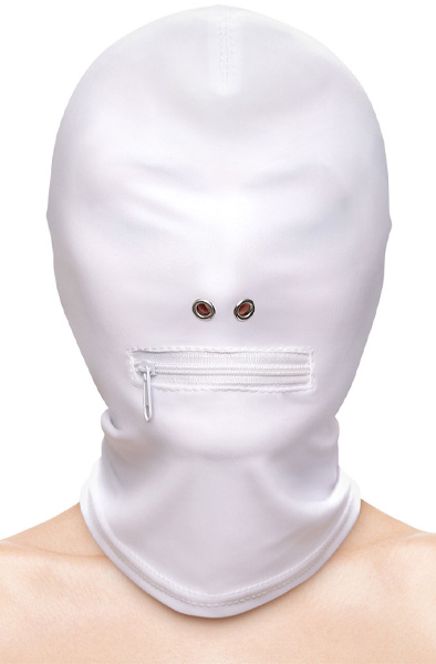 Zippered Mouth Hood White